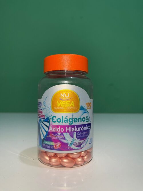 Colágeno con Ácido Hialurónico – 100 Cápsulas Blandas 🌿✨